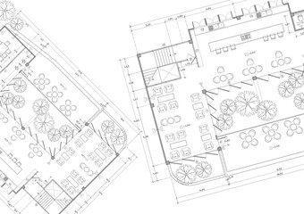 Floor plan designed building on the drawing.