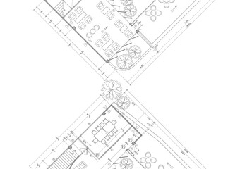 Floor plan designed building on the drawing.
