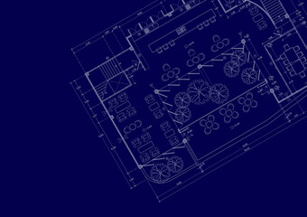 Floor plan designed building on the drawing.