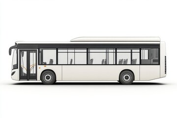 Modern City Bus Design With Spacious Interior Captured on a White Background During Daytime