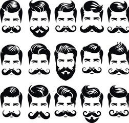 Monochrome Cosmonaut Bearded Men Icon Concept Vector Illustration Design On Isolated White Background