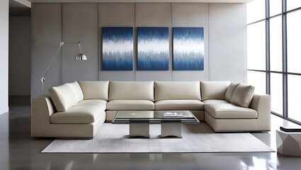 minimalist and scandinavian-inspired living room features 3d model