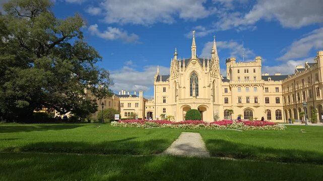 Time-lapse video about UNESCO protected Castle LEdnice in Czech Republic