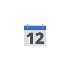 Fototapeta premium Calendar icon 12 isolated on transparent Background