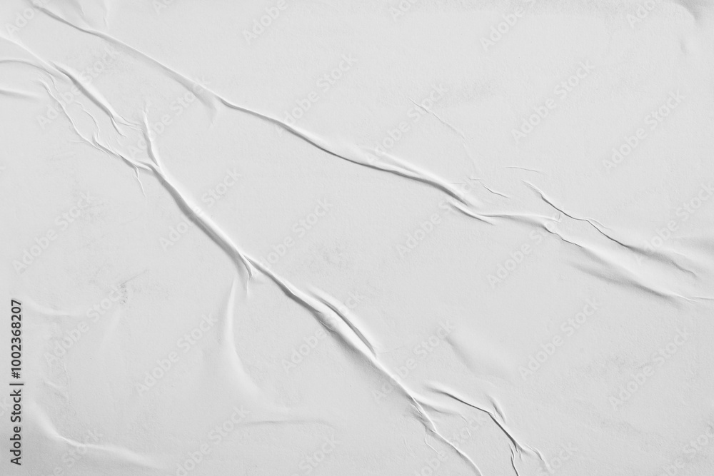 Wall mural white wheat paste poster style texture background with diagonal composition