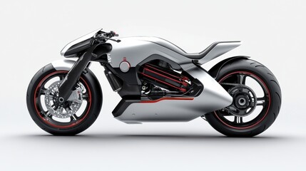 Sleek Modern Motorcycle Design with Red Accents