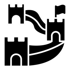Great Wall of China Icon Style