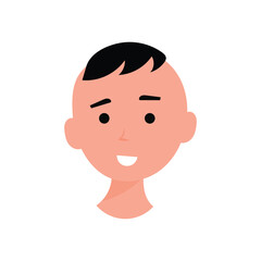 face man character illustration design stock. face and hair different. People avatar illustration