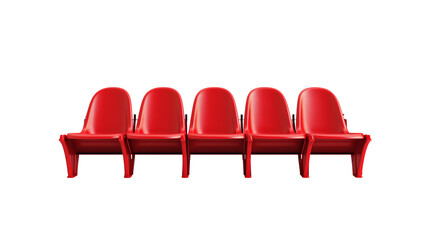 Red Stadium Seats  isolated on transparent or white background 