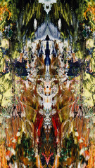 Colorful abstract background wallpaper. Modern motif visual art. Mixtures of oil paint. Trendy hand painting canvas. Wall decor and Wall art prints Idea. 3D Texture. Art object	