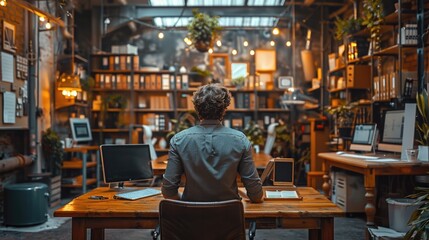 Obraz premium A positive business professionals with hands on the desktop, engaging in an appointment in an elegant industrial loft office.