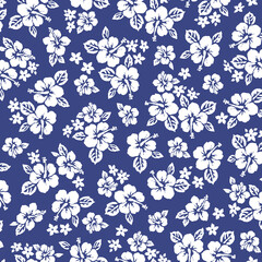 Beautiful tropical flowers seamless pattern,