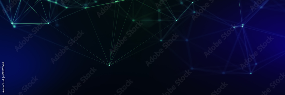 Poster abstract futuristic - technology with polygonal shapes on dark blue background. design digital techn