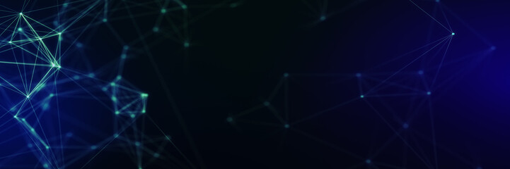 Abstract futuristic - technology with polygonal shapes on dark blue background. Design digital technology concept. 3d illustration.