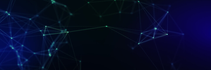 Abstract futuristic - technology with polygonal shapes on dark blue background. Design digital technology concept. 3d illustration.