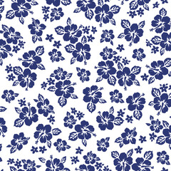 Beautiful tropical flowers seamless pattern,