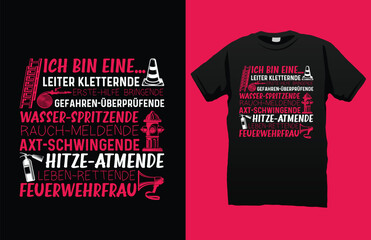 Fototapeta premium Fire Fighter Female t-shirt design