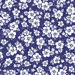 Beautiful tropical flowers seamless pattern,