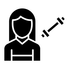 Fitness Trainer Female Icon Style