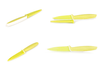 Fly swatter yellow isolated on white background