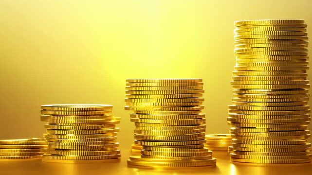 A stack of shiny gold coins