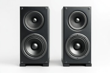 High-quality Black Audio Speakers Designed for Clear Sound in a Modern Studio Setting