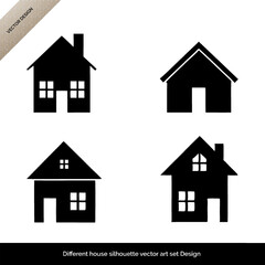 Variety of Mini House Silhouettes  Vector Art Set Design