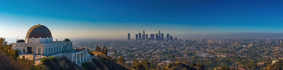 Obraz premium Los Angeles Panorama. City Landscape with California Observatory View
