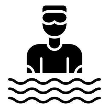 black swimmer in water clip art preview