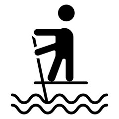 Standup Paddleboarding Icon Style