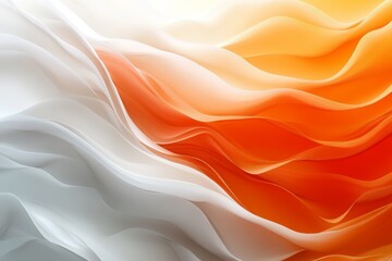 Obraz premium Fluid Waves of Orange and White Colors Flow Seamlessly in an Abstract Design