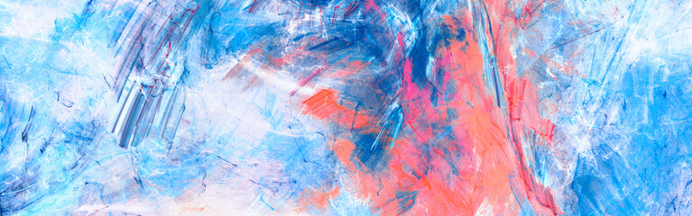 Abstract blue color background. Artistic texture. Modern paint pattern. Fractal artwork for creative graphic design