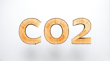 CO2- Concept depicting the issue of carbon dioxide emissions and its impact on nature, Hand Drawn CO2 Typography Environmental Symbol, AI Generated
