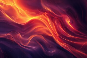 Obraz premium Fiery Abstract Waves of Orange and Red Hues Creating a Dynamic Digital Flame Design