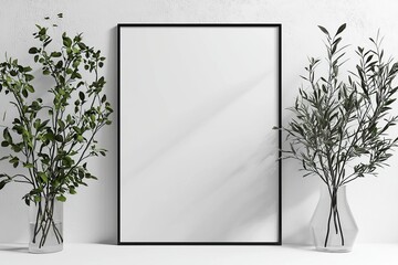 A3 Poster Mockup on White Background created with Generative AI