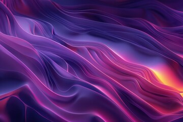 Obraz premium Abstract Flowing Purple and Pink Waves Creating a Vibrant Digital Fluid Art Design