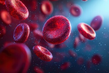 Red Blood Cells Floating in a Liquid Medium