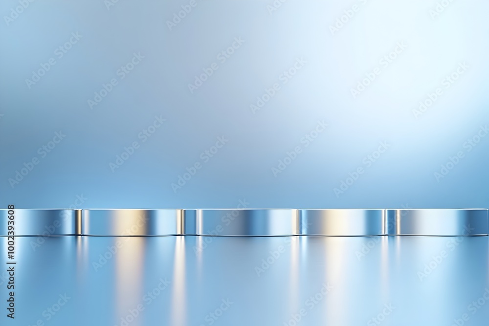 Poster sleek and modern metallic industrial banner design with minimalist layout featuring a call to action