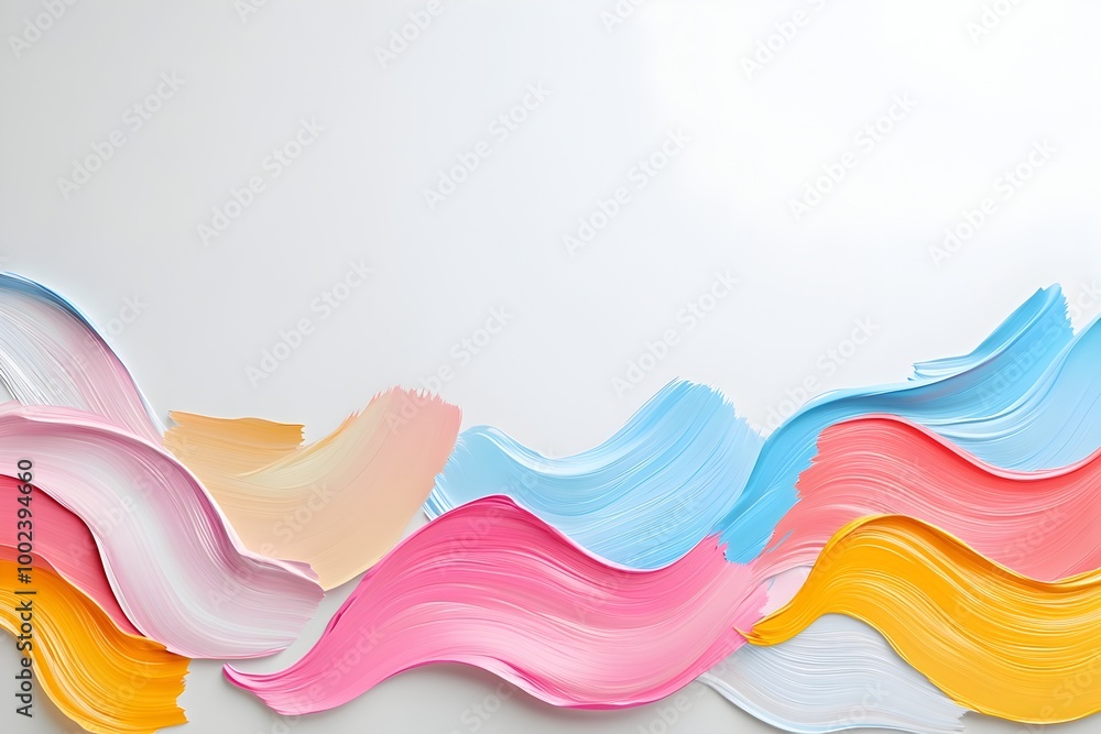 Poster colorful abstract brushstroke banner with blank call to action element design