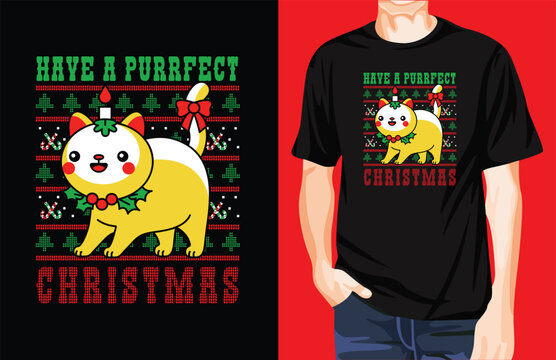 Have a Purfect Christmas t-shirt design unique idea