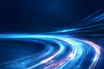 Glowing Abstract Digital Background with Light Streaks and Motion Blur Effect