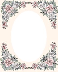 Delicate watercolor flower frame enhancing beauty for invitations and announcements