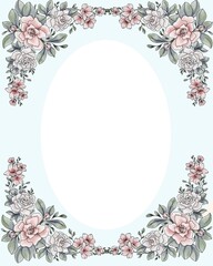 A delicate watercolor floral frame for invitations or artwork creations