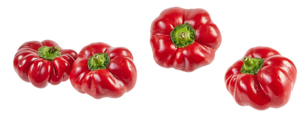 red round paprika isolated on white or transparent png