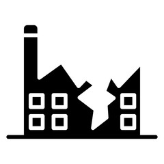 Fototapeta premium Factory Breakdown Icon Style