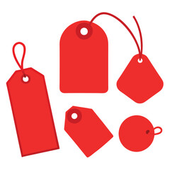 set of red price tags
