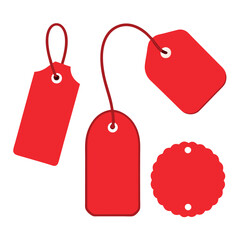 set of red price tags