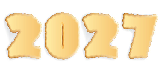 New year figures from cakes. Vector drawing