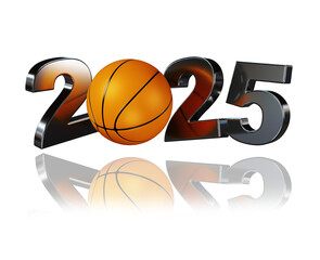 Isolated Basketball 2025 Design with a White Background © ShkYo30