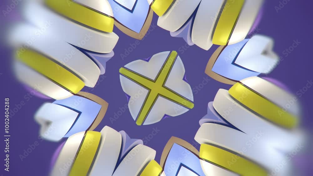 Fototapete Symmetrical pattern of multilayered spherical objects. 3d rendering 4K